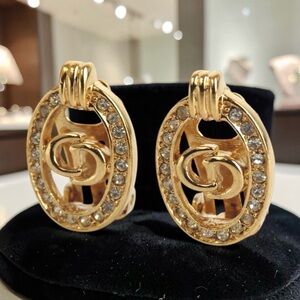 DIOR Vintage Signature CD Logo Clip On Earrings- Germany ✨